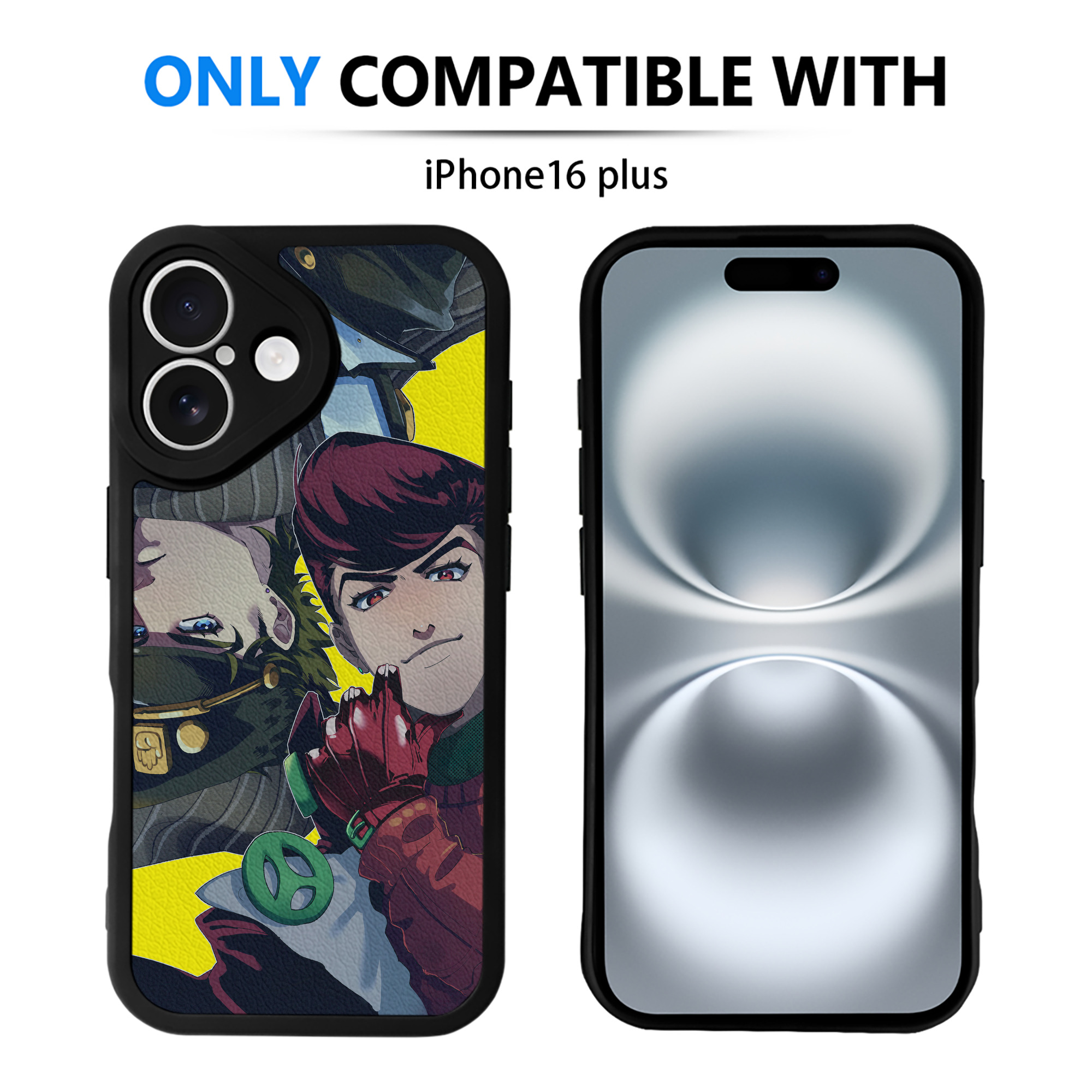 （画像用） ジョジョの奇妙な冒険 JoJo's Bizarre Adventure 【iPhone 16シリーズ対応】シリコンスマホケース（レザー調） 材質：シリコン